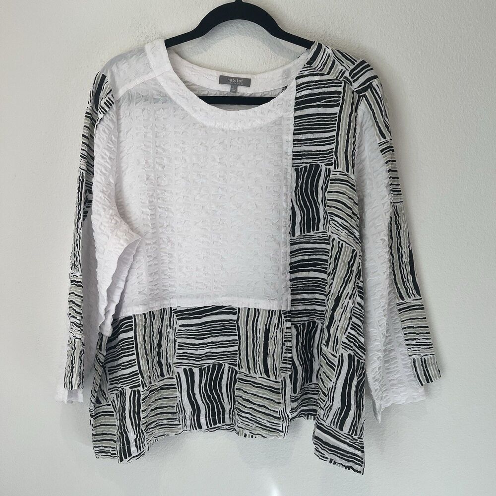 Habitat Clothes To Live In Pullover Tunic Large Colorblock Lagenlook Abstract
